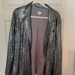 a new day Silver Sequin Blazer Jacket